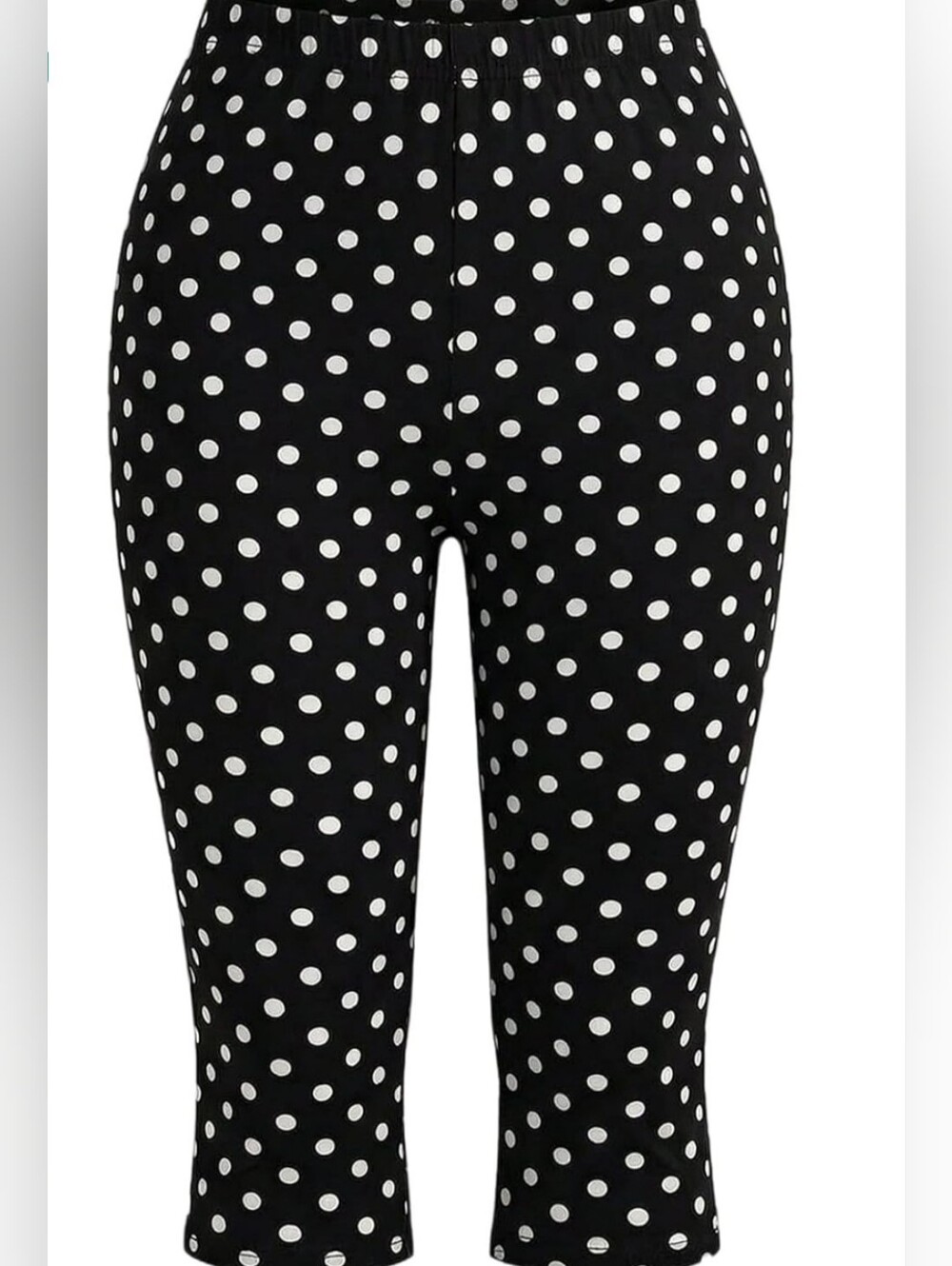 Women’s Black Polka Dot Stretch Leggings Sz L New